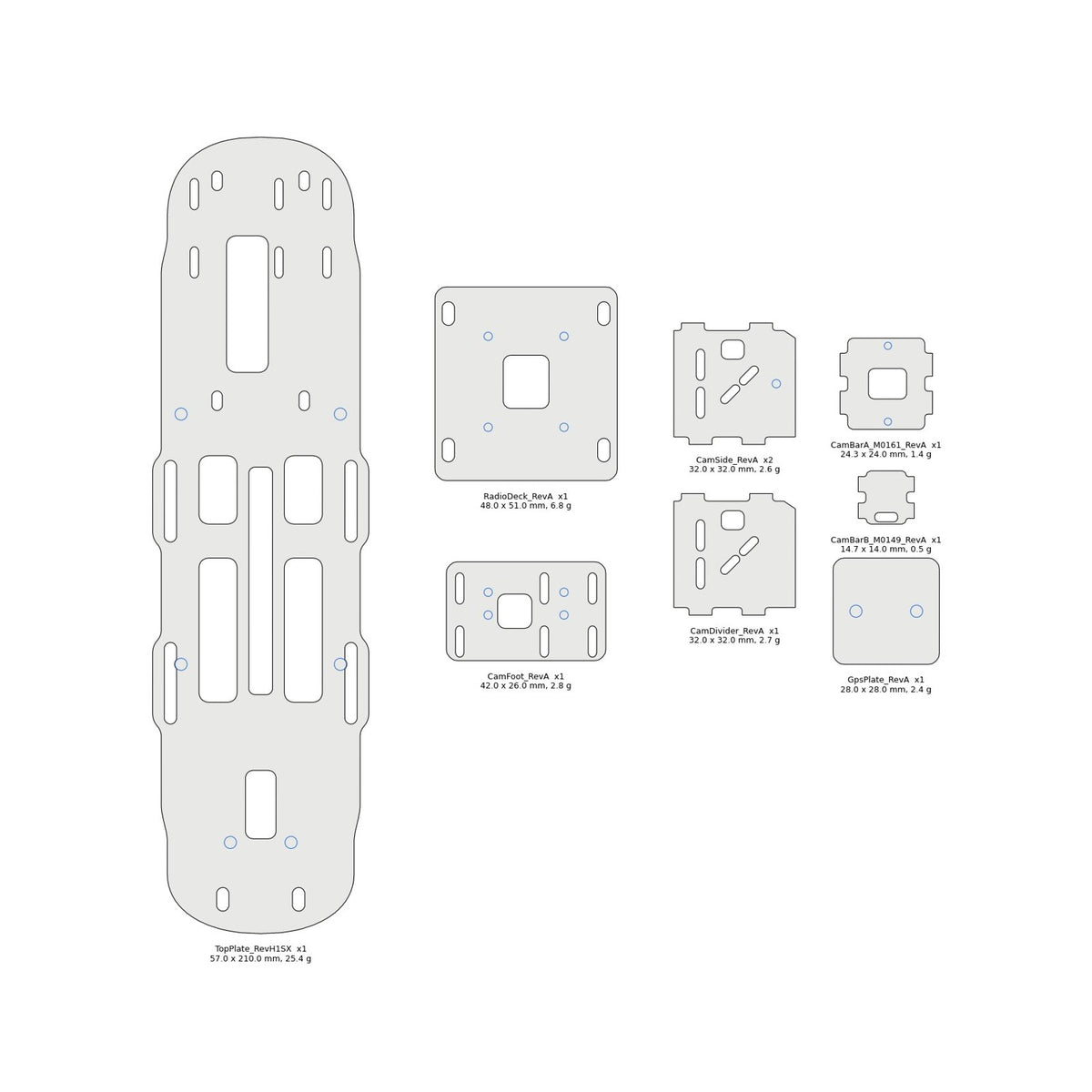 Domain 260 all-carbon kit, 2 mm parts cut sheet