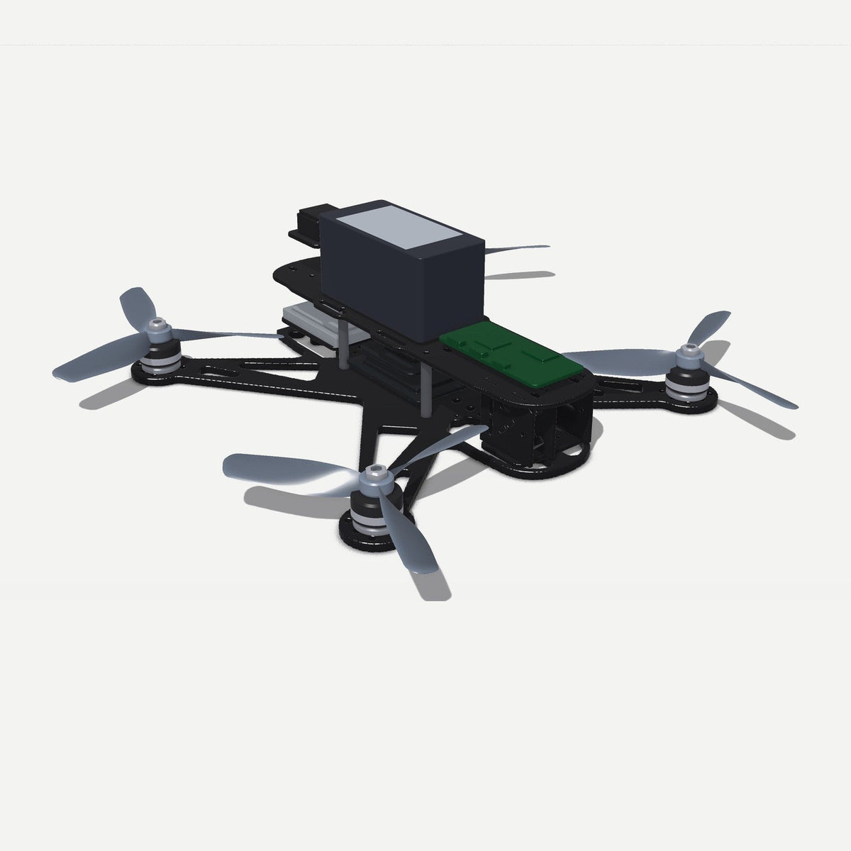 Domain 260 Carbon Frame, reference build shown with stack and props (frame only, electronics not included)