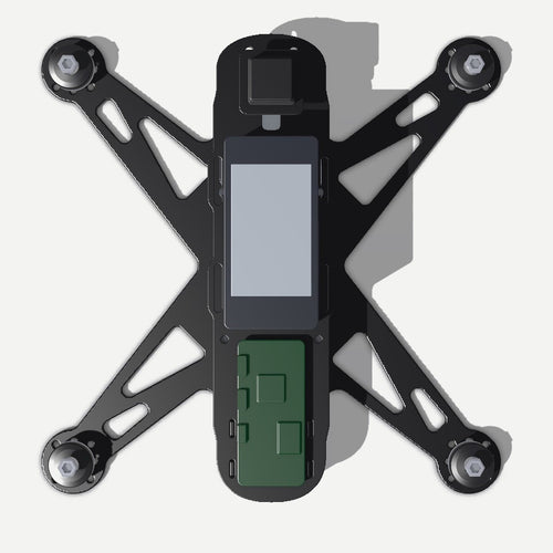 Domain 260 Carbon Frame, top view, reference electronics shown for fit (not included)