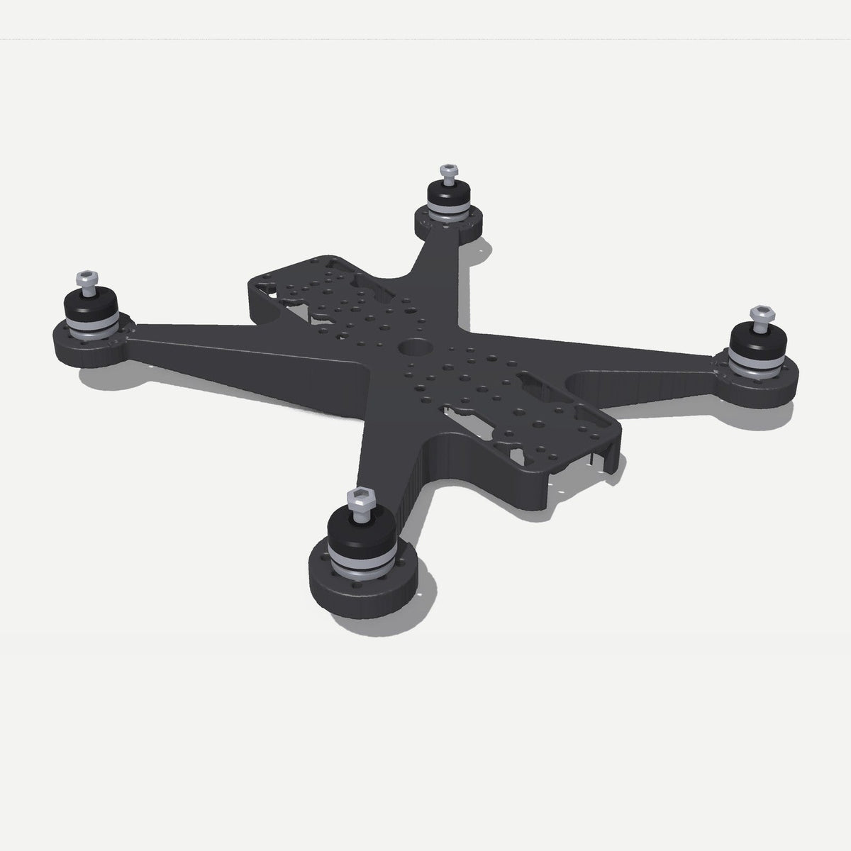 Domain 260 unibody frame, top view, motors shown for reference (not included)